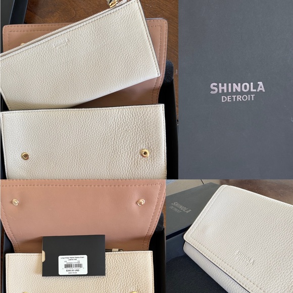 Shinola Cream Large Snap Wallet Clutch - Picture 1 of 7
